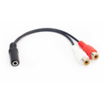 POWERTECH CAB-R012 καλώδιο 2 x RCA F / Jack 3,5mm F - 0.20m