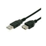 POWERTECH CAB-U013 καλώδιο USB 2.0 se USB (F), copper, 5m, μαύρο