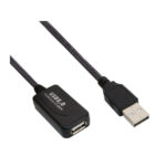 POWERTECH  CAB-U054 καλώδιο USB 2.0 σεUSB female µε ενισχυτή 15μ μαύρο