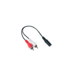POWERTECH CAB-R015  καλώδιο 3.5mm 3pin jack (F) se 2x RCA (M), CCS, 0.2m