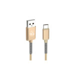 POWERTECH PTR-0022 Καλώδιο USB σε Type-C flex alu , copper, 1m, χρυσό