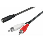 GOOBAY 50442 αντάπτορας 3.5mm θηλυκό σε 2x RCA αρσενικό , 1.4m, μαύρο