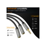 CABLETIME καλώδιο Stereo 3.5mm M σε 2x 3.5mm F AV309, 3pole, 0.2m, μαύ... - Image 2