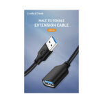 CABLETIME καλώδιο USB 3.0 αρσενικό σε θηλυκό C160, 5Gbps, 2m, μαύρο - Image 6