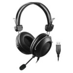 A4TECH Headset HU-35, USB, 40mm ακουστικά, 102 dB, μαύρα