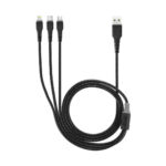 ROCKROSE RRCS03 καλώδιο USB σε Micro/Type-C/Lightning Cobra Pro, 1.2m, μαύρο