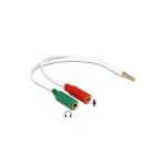 DELOCK 65447 Αντάπτορας από 2x 3.5mm 3-pin (F) σε 3.5mm 4-pin (M), λευκός