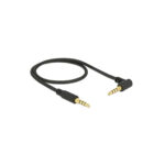 DELOCK 85607 ΚΑΛΩΔΙΟ JACK STEREO ΣΕ JACK STEREO 4PIN 3.5MM, 90°, ΜΑΎΡΟ, 0.5M