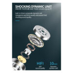 CELEBRAT earphones G13 με μικρόφωνο, 10mm, 3.5mm, 1.2m, λευκό - Image 3