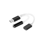 POWERTECH CAB-UC030 αντάπτορας USB-C σε USB-C & 3.5mm θηλυκό