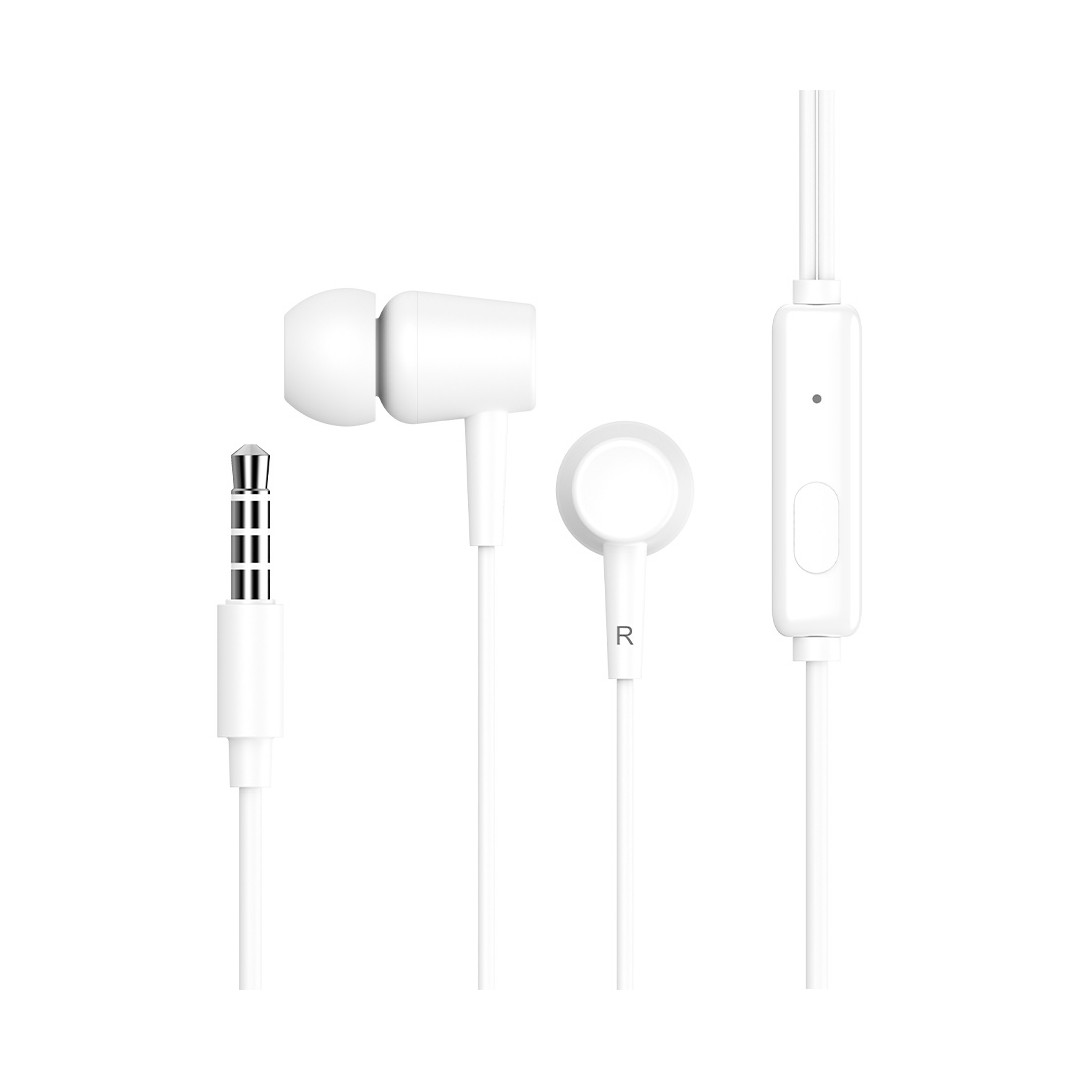 174361702899836.jpg CELEBRAT earphones G13 με μικρόφωνο, 10mm, 3.5mm, 1.2m, λευκό - Image 1